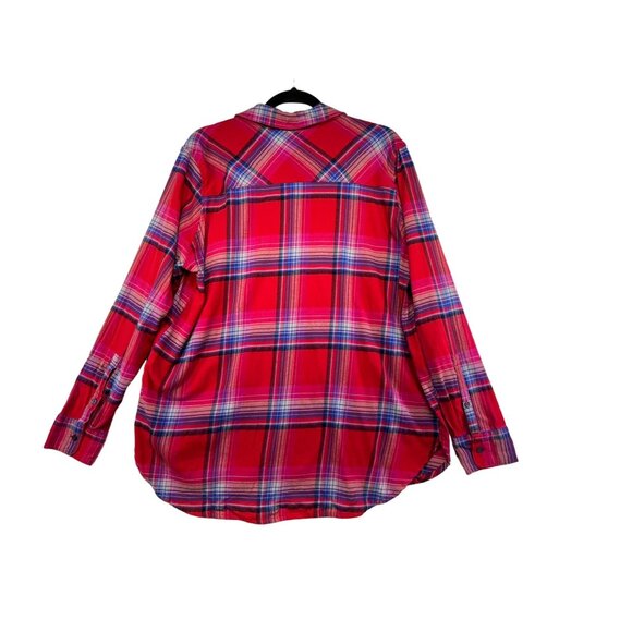 Orvis Womens Flannel Plaid Button-Up Long Sleeve Shirt XL Red Blue - Picture 8 of 10